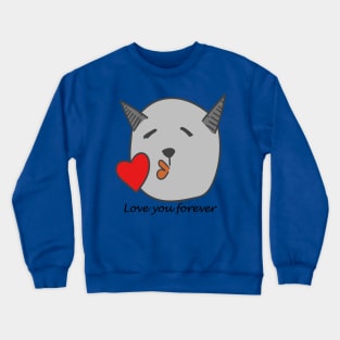 Cartoon Cat Love Crewneck Sweatshirt